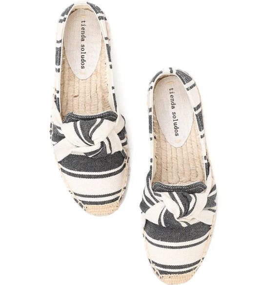 Espadrilles avec noeud en textile canvas, intérieur coton, semelle chanvre tressé, disponible en 3 couleurs | SuzzaneMarket.