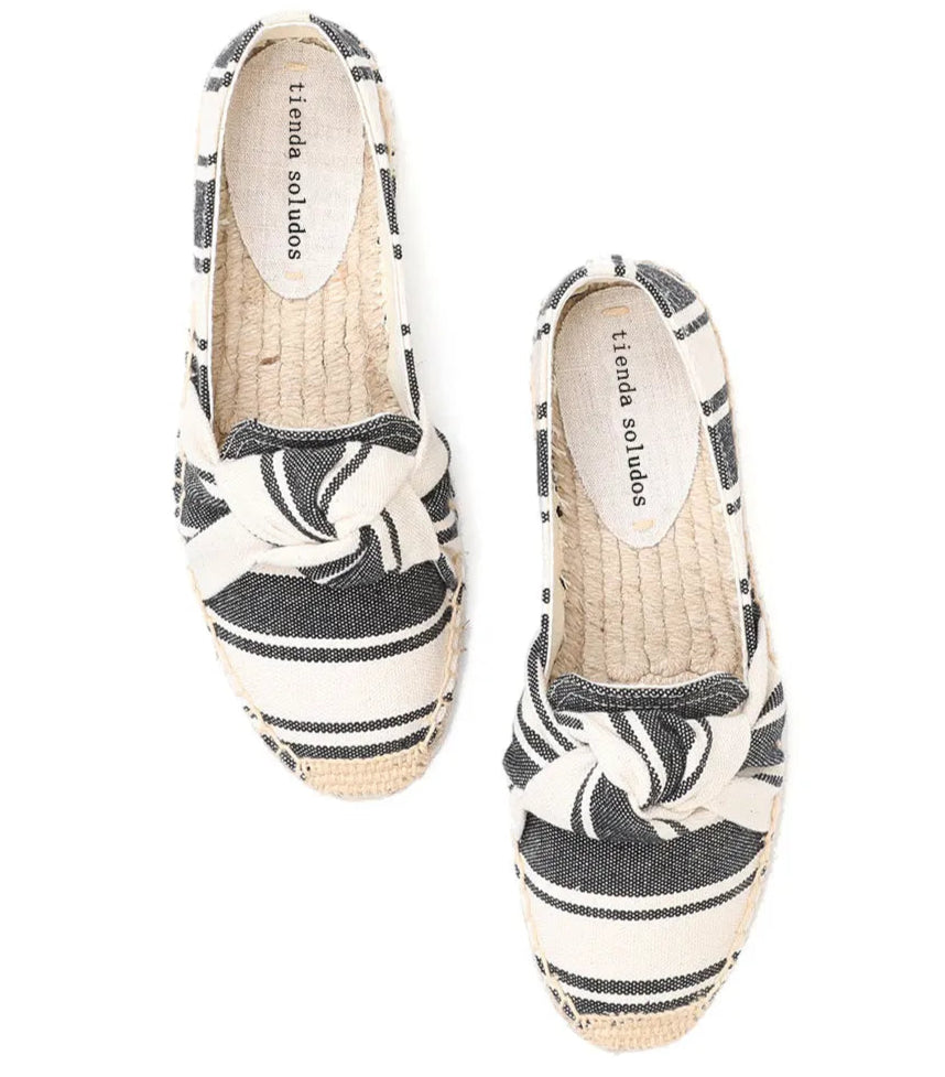 Espadrilles avec noeud en toile canvas, semelle en chanvre et gomme - Disponible en 3 couleurs |SuzzaneMarket.