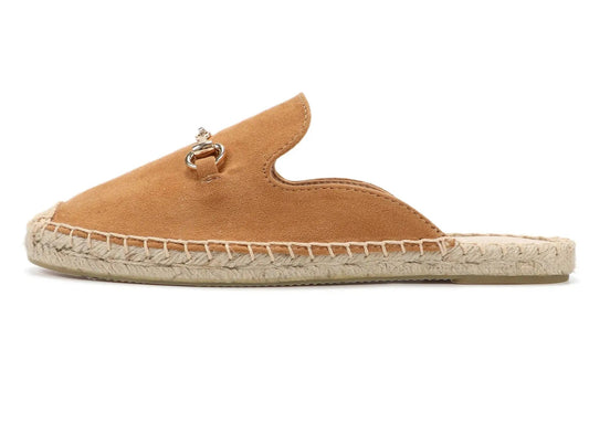 Espadrilles Mules in suede leather with braided hemp sole and cotton interior, featuring a decorative buckle | SuzzaneMarket