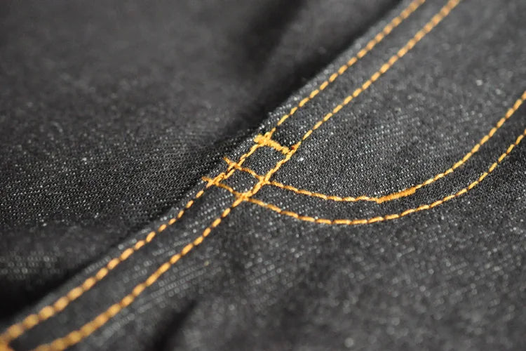 Jean Brutus Selvedge Qualité Supérieure Détails Coutures
