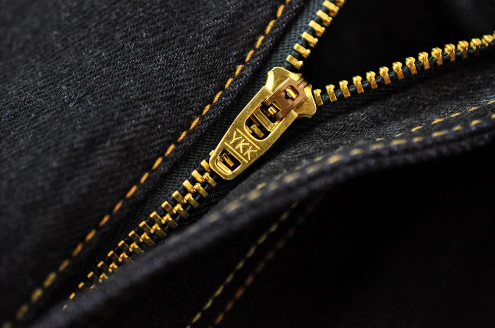 Jean Purple Dali Selvedge Détails Fermeture