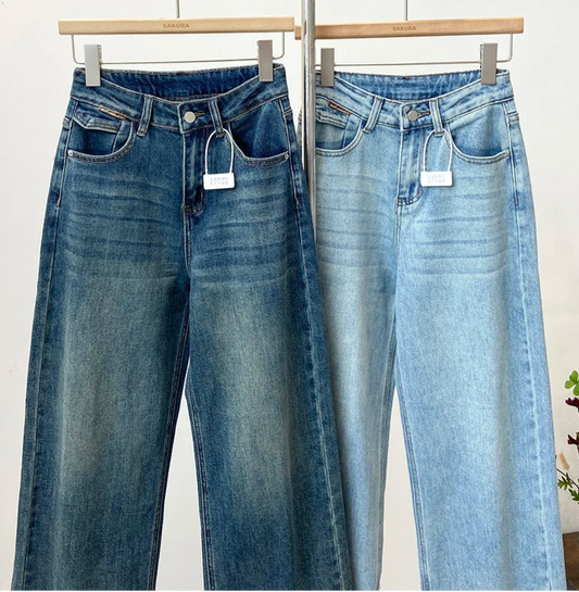 Jeans Baggy Revers PAULA in two colors, high waist, loose fit, and slightly stretchy denim | SuzzaneMarket