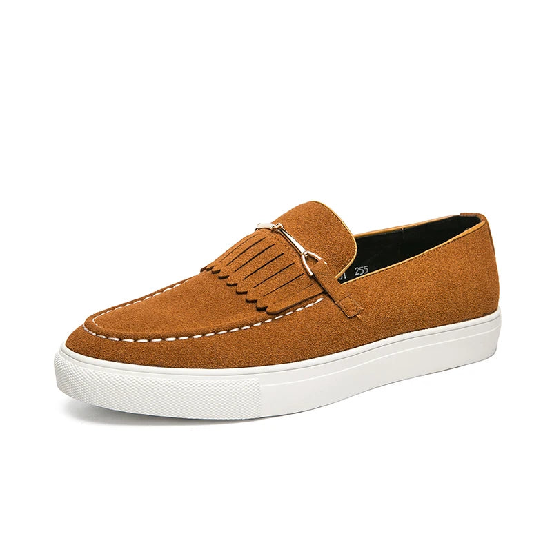 Loafers Hommes finition barrette. Modèle Madère. Couleur camel, vue P3
