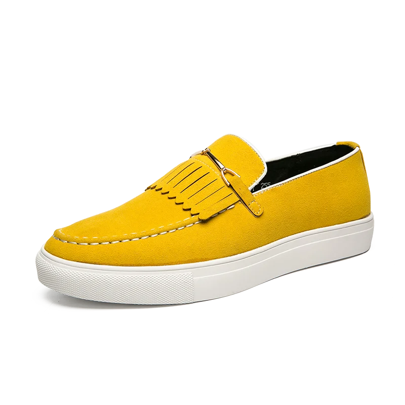 Loafers Hommes finition barrette. Modèle Madère. Couleur jaune.