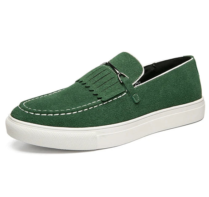 Loafers Hommes finition barrette.Modèle Madère. Couleur vert, P3