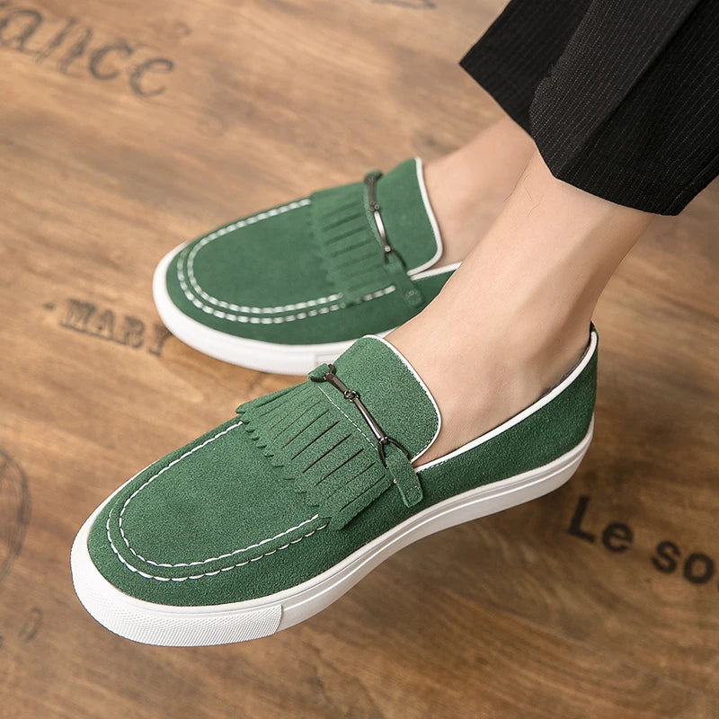 Loafers Hommes finition barrette.Modele Madere. Couleur vert. P2