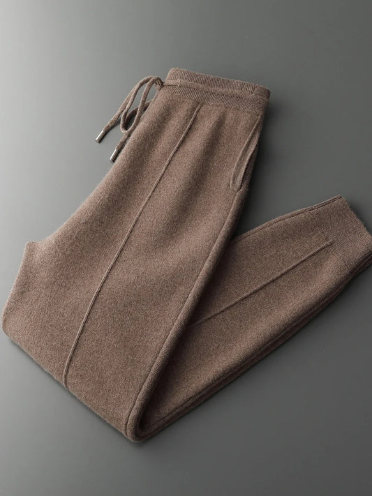Pantalon Jogging Hanko 100% Laine Mérinos Dark Camel 