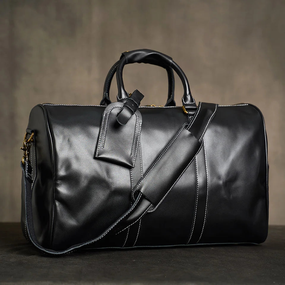 Petit Sac 48H Cavaillon en Cuir Véritable, Black