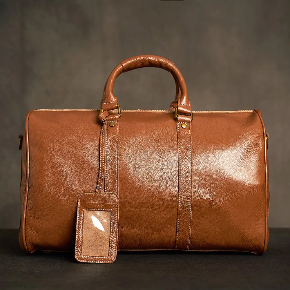 Petit Sac 48H Cavaillon en Cuir Véritable, Light Brown
