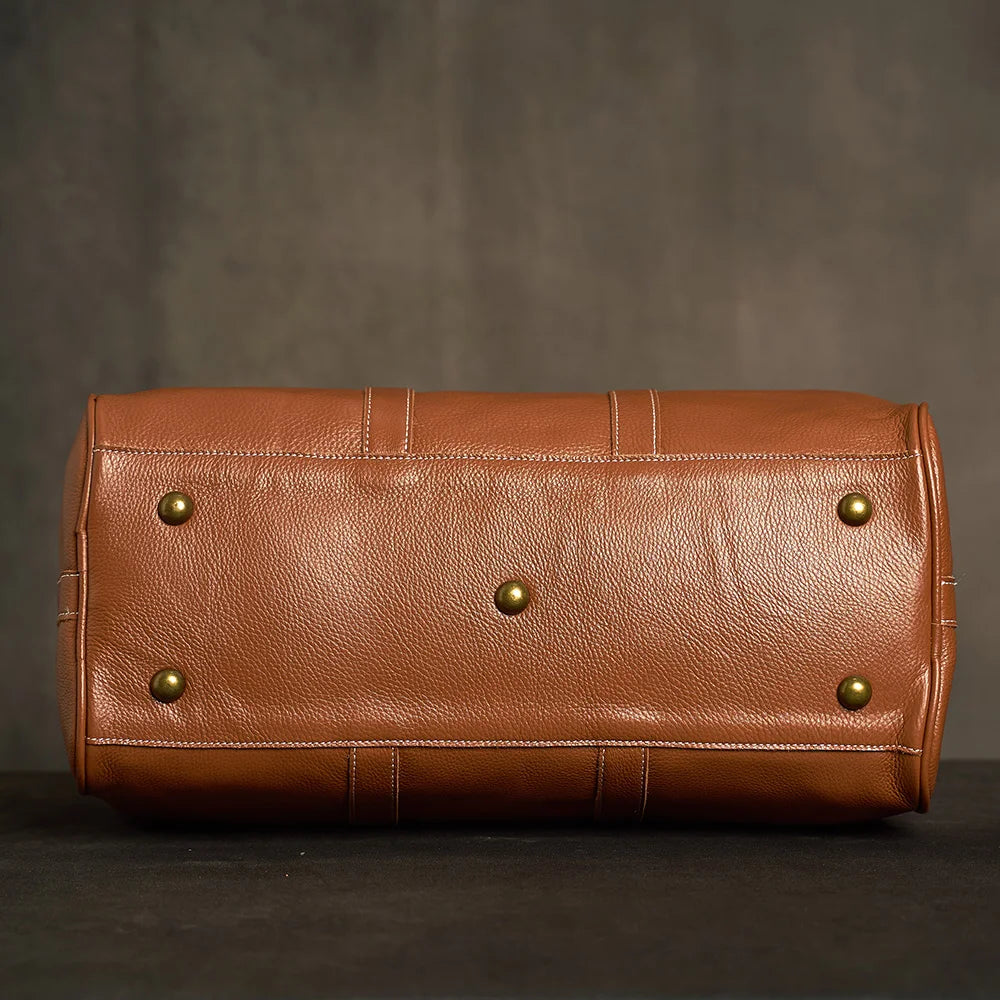 Petit Sac 48H Cavaillon en Cuir Véritable, Light Brown