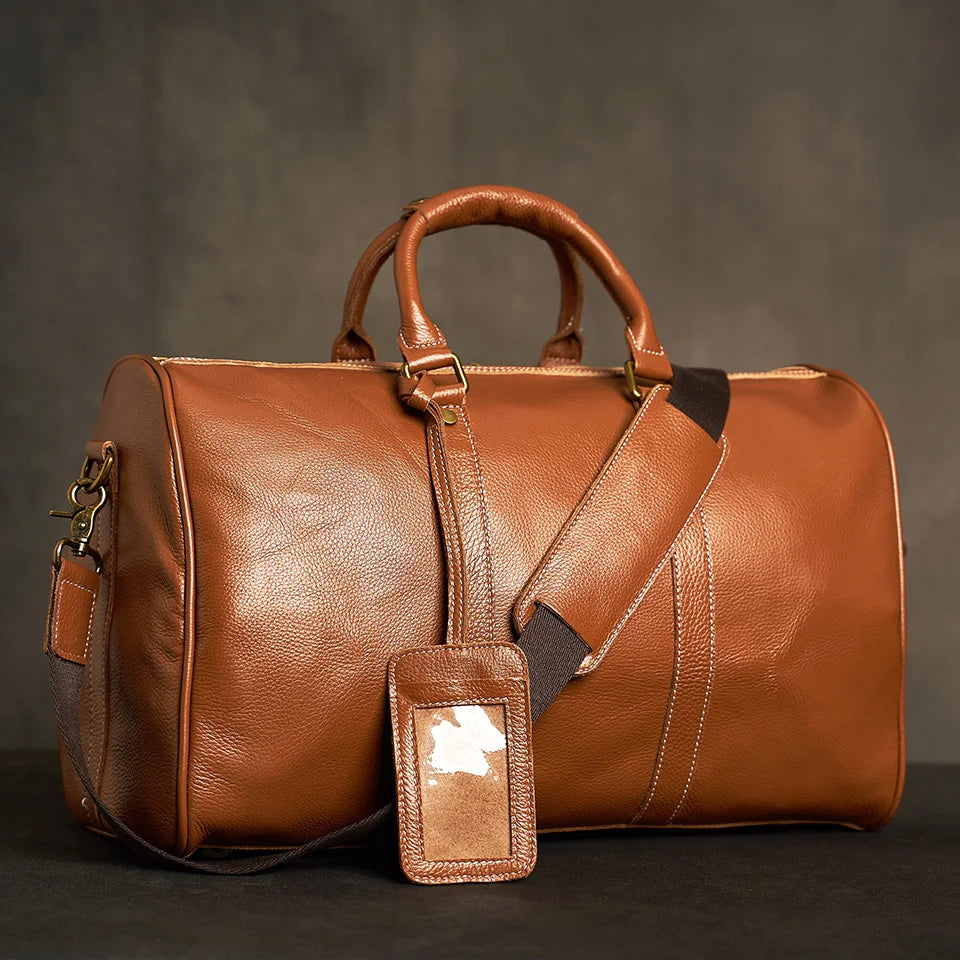 Petit Sac 48H Cavaillon en Cuir Véritable, Light Brown