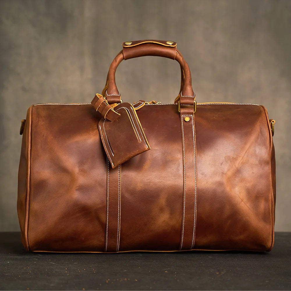 Petit Sac 48H Cavaillon en Cuir Véritable, Vintage Brown