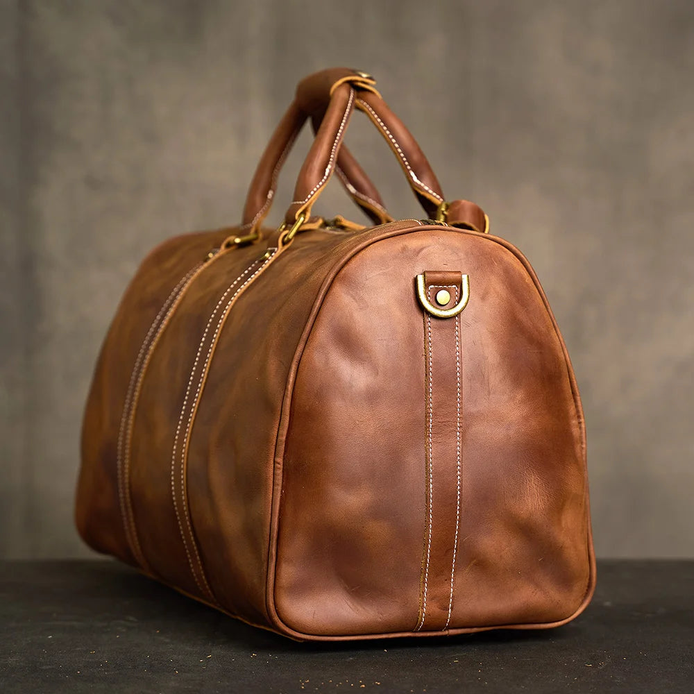 Petit Sac 48H Cavaillon en Cuir Véritable, Vintage Brown