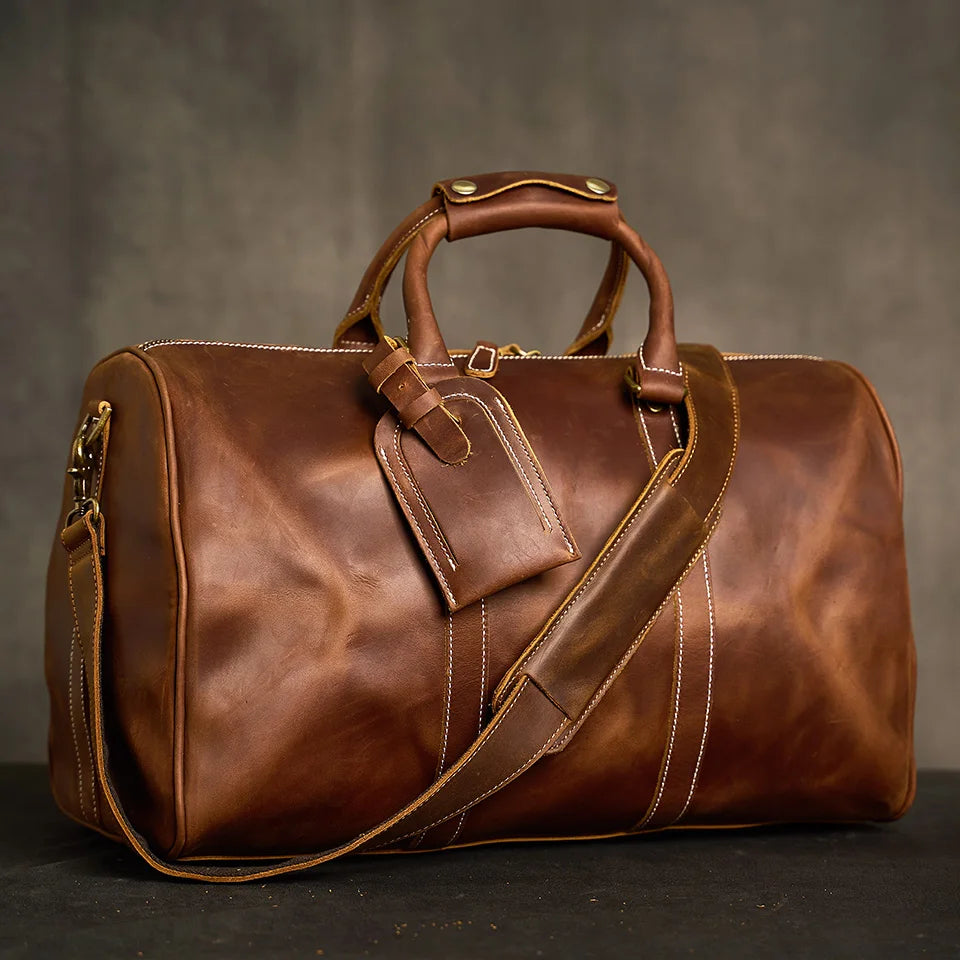 Petit Sac 48H Cavaillon en Cuir Véritable, Vintage Brown
