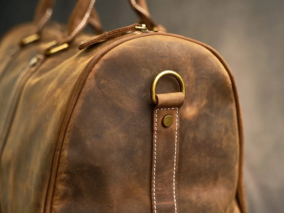 Petit Sac 48H Cavaillon en Cuir Véritable, Vintage Coffee