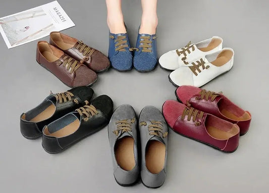 Chaussures plates ultra confort BERTA disponibles en 6 couleurs, cuir et semelle microfibre |SuzzaneMarket