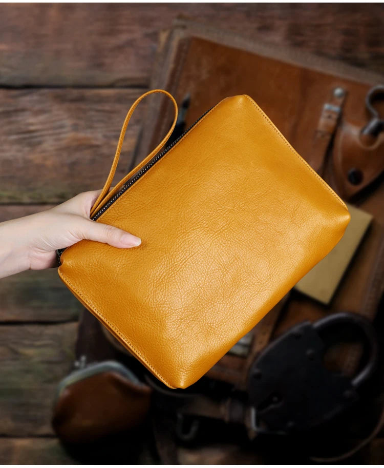 Pochette Constantine en Cuir Véritable Yellow