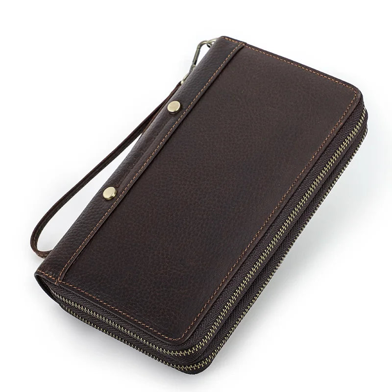 Pochette Deauville en Cuir Véritable Coffee 2