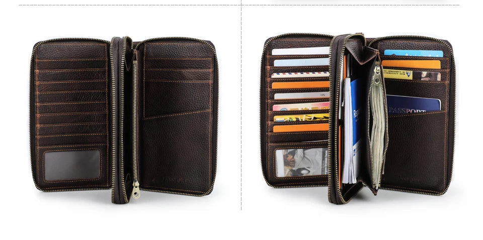 Pochette Deauville en Cuir Véritable Coffee Détails Capacité