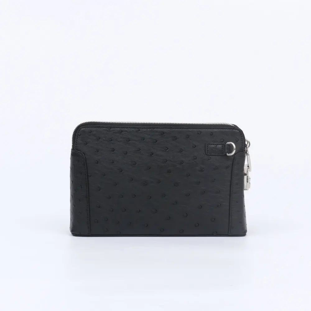 Pochette Nairobi en Cuir d'Autruche Véritable Black 2