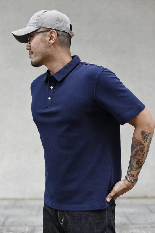 Polo Séoul 100% Coton Haute Qualité Bleu