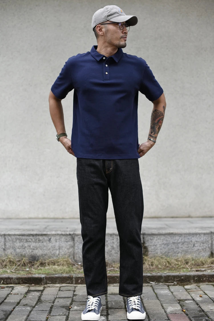 Polo Séoul 100% Coton Haute Qualité Bleu 1