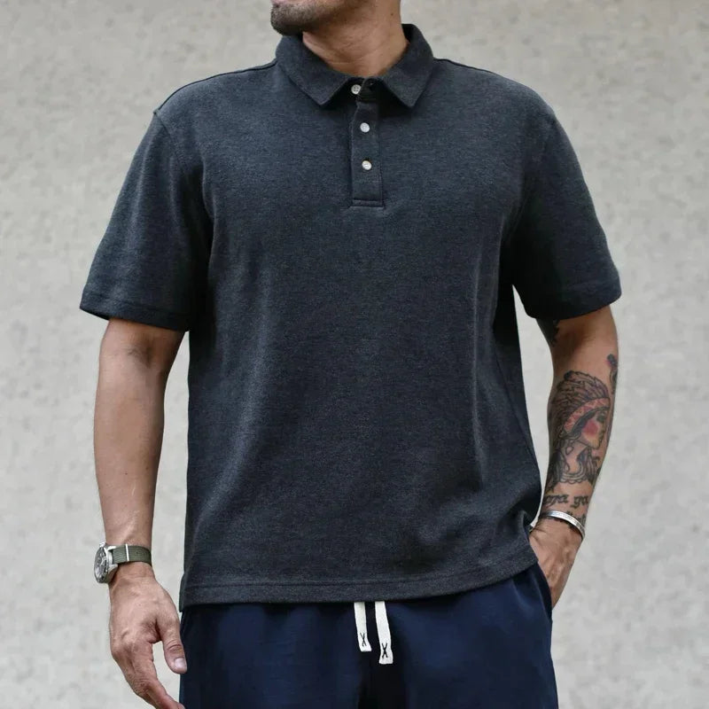 Polo Séoul 100% Coton Haute Qualité Gris Foncé