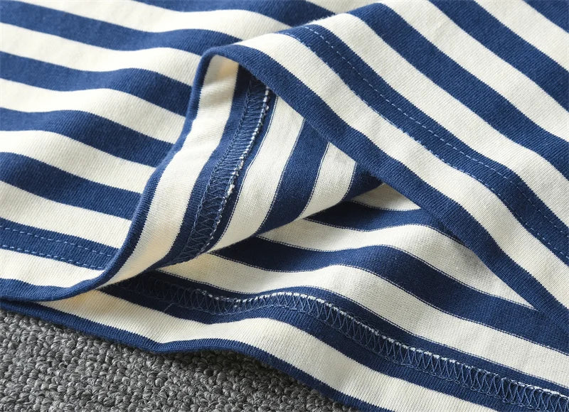 T-Shirt Rayé Col Henry / 5 coloris