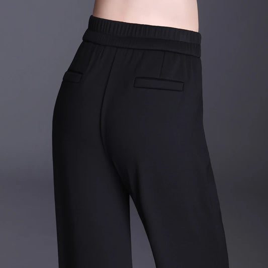 Pantalons Ville Spandex MODY2 en coton et spandex, taille élastique et poches latérales | SuzzaneMarket