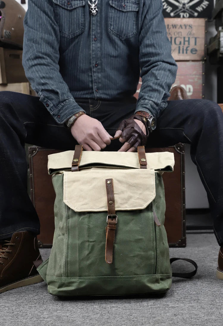 Sac à Dos Hanoî en Toile Waterproof, Qualité Militaire, Beige