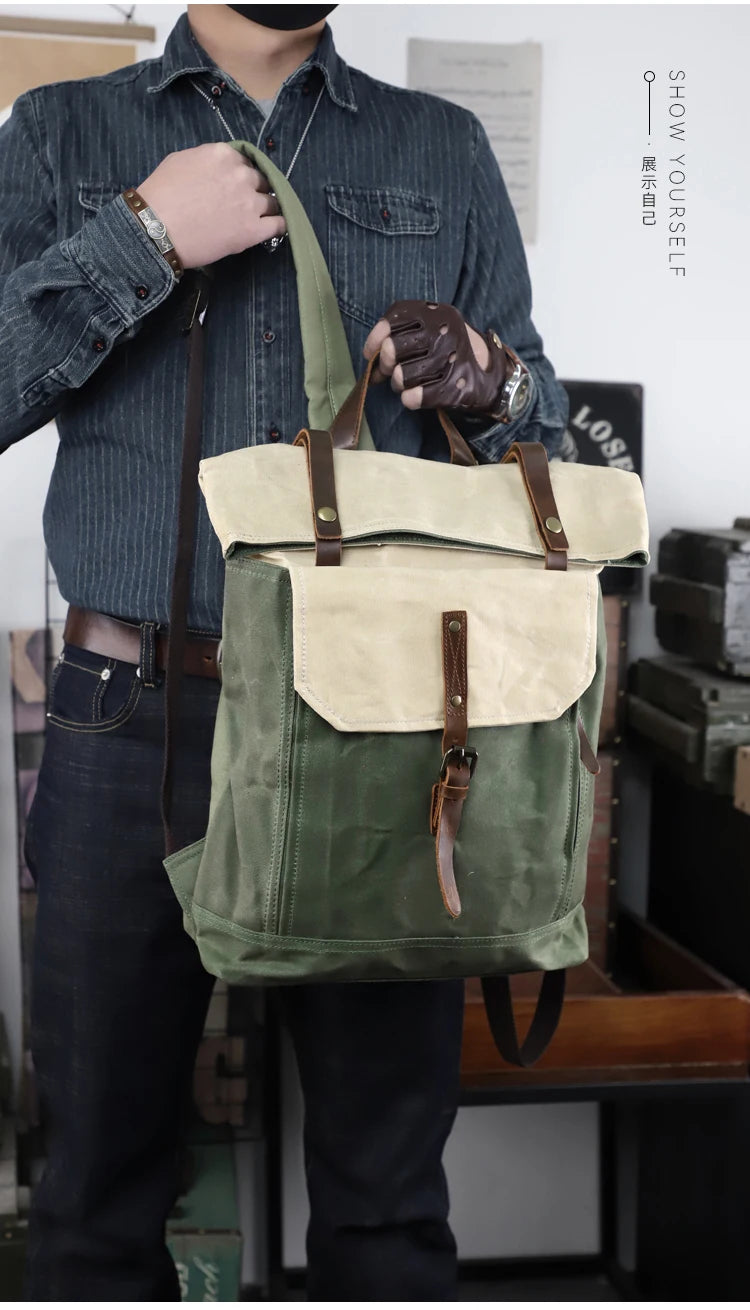 Sac à Dos Hanoî en Toile Waterproof, Qualité Militaire, Beige
