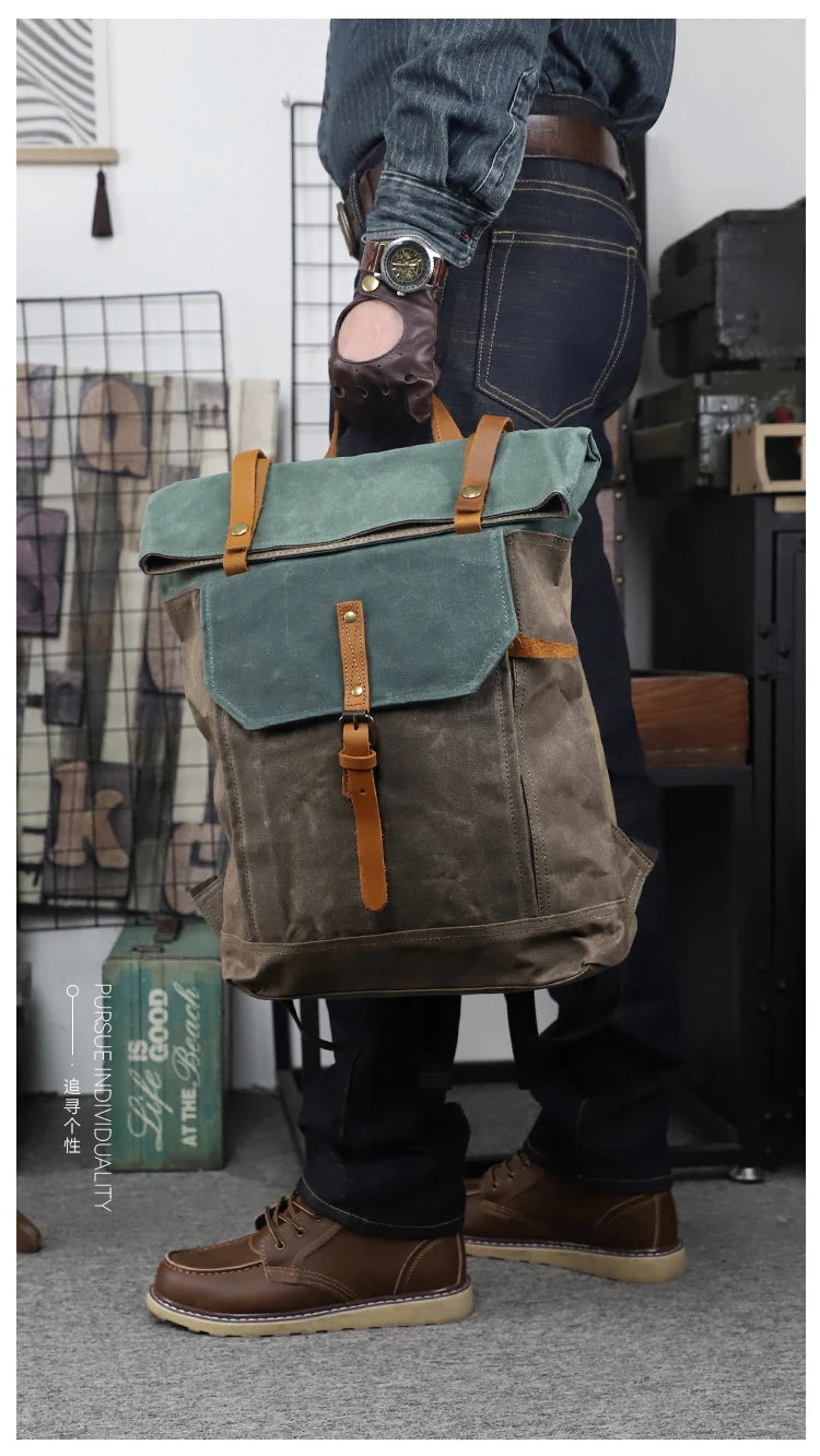 Sac à Dos Hanoî en Toile Waterproof, Qualité Militaire, Green 