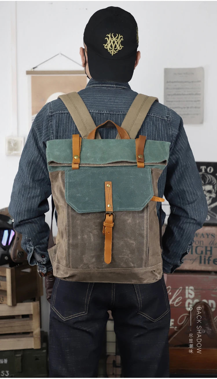 Sac à Dos Hanoî en Toile Waterproof, Qualité Militaire, Green 