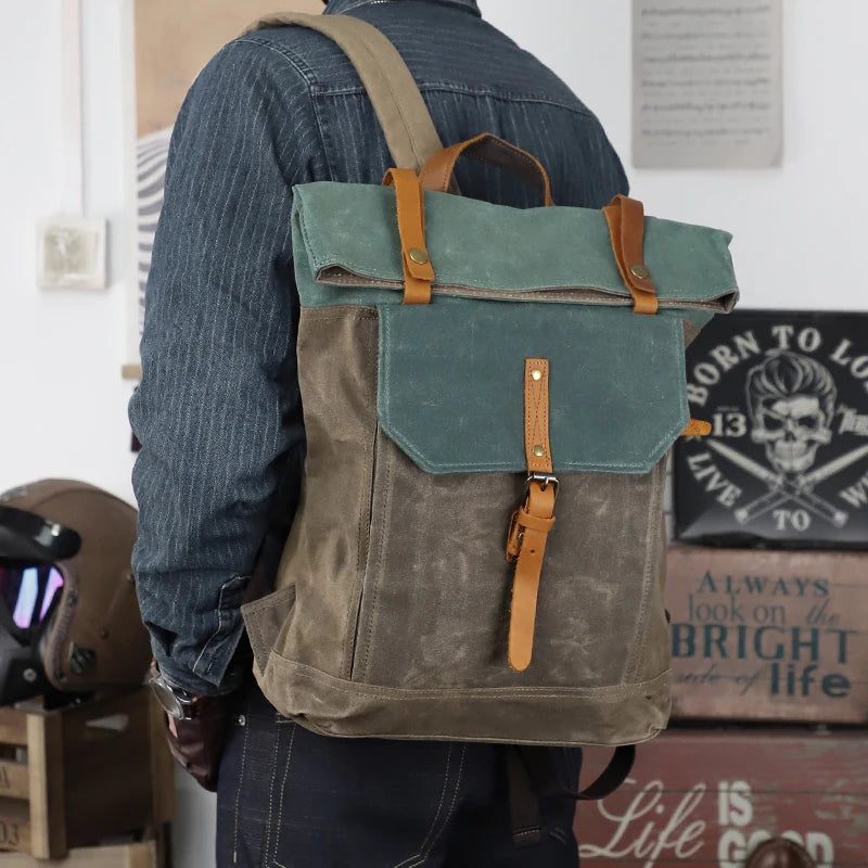 Sac à Dos Hanoî en Toile Waterproof, Qualité Militaire, Green 