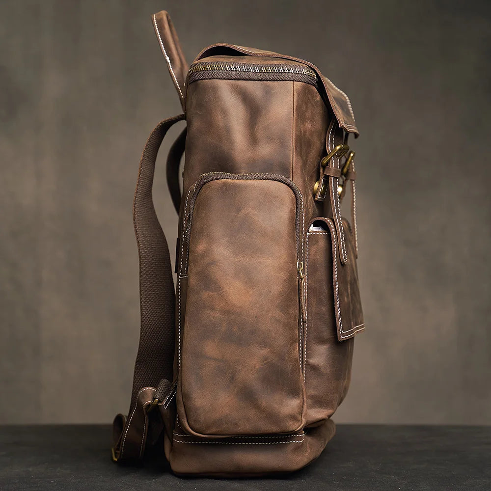 Sac à Dos Noru en Cuir Véritable, Coffee Profile