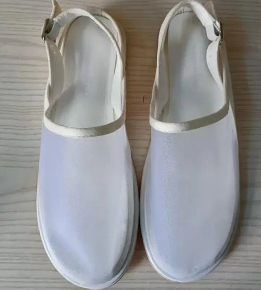 Mules à Bride Maille transparent blanches avec semelle en PU, confortables et élégantes | SuzzaneMarket
