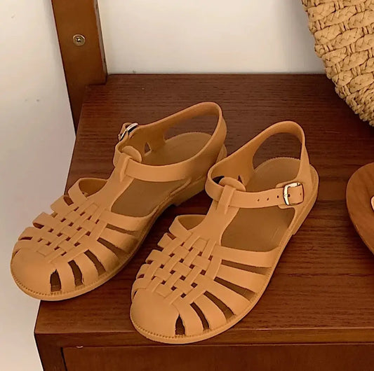 Méduses Caoutchouc Mat de MIAO - Sandales confortables en caoutchouc, couleur caramel |SuzzaneMarket