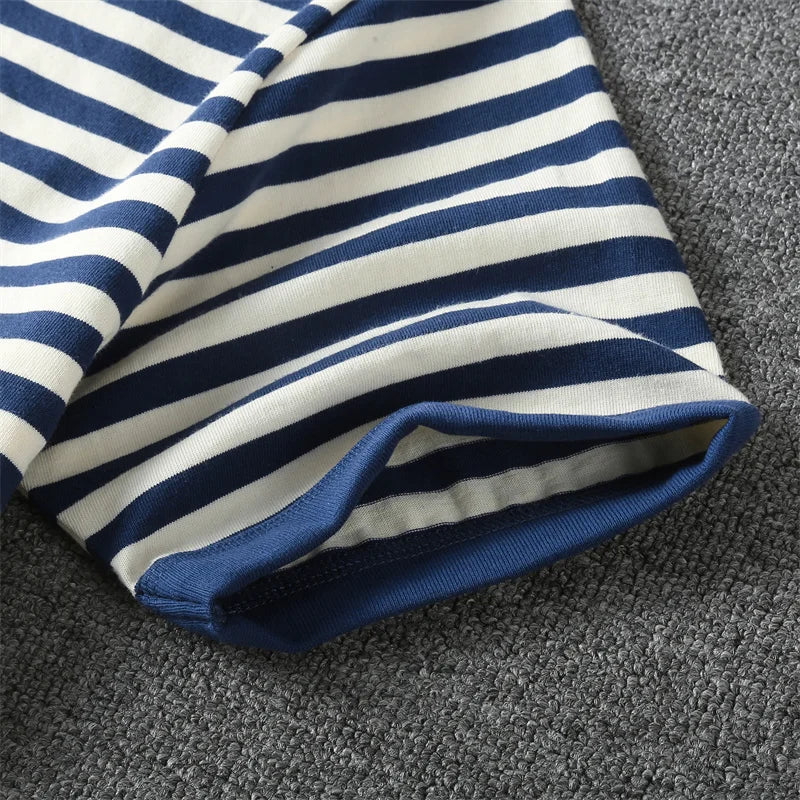 T-Shirt Rayé Col Henry / 5 coloris