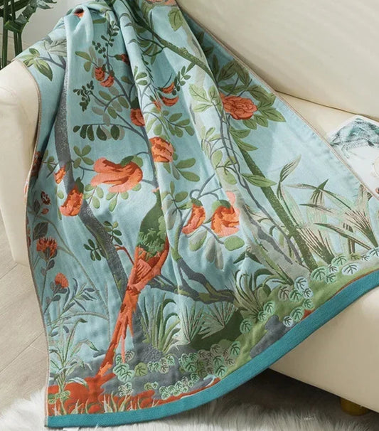 Serviette de plage SANDI en coton, 90x180 cm, imprimé floral coloré, léger et absorbant | SuzzaneMarket