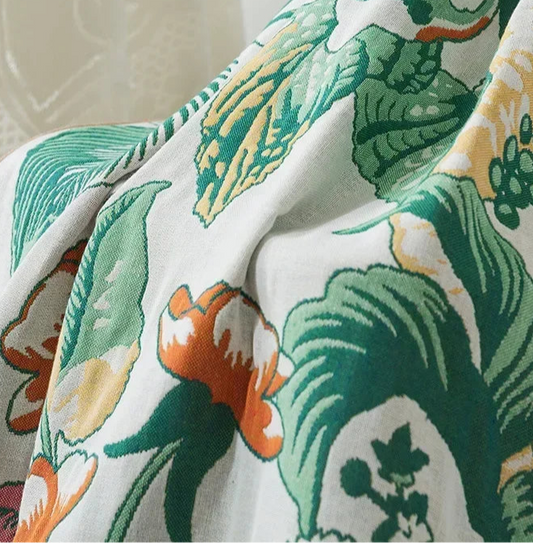 Serviette de plage Coton SANDI, motif floral coloré, léger et absorbant, 90x180 cm | SuzzaneMarket