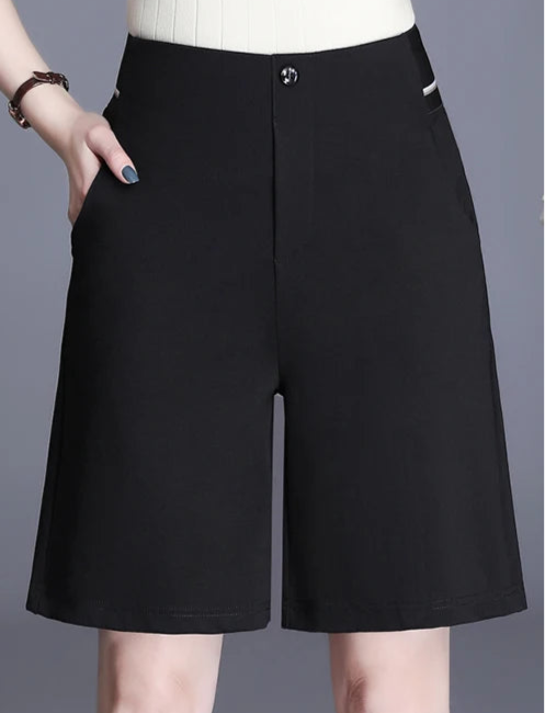 Bermudas Ville Quotidien en coton et polyester, taille haute, poches latérales, longueur genoux | SuzzaneMarket