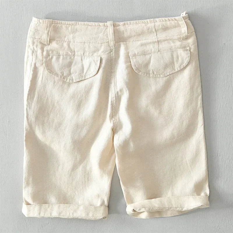 Short Provence 100% Lin Beige Arrière
