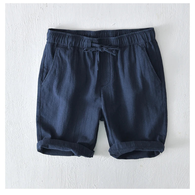 Short Toscane Coton/Lin Bleu Marine