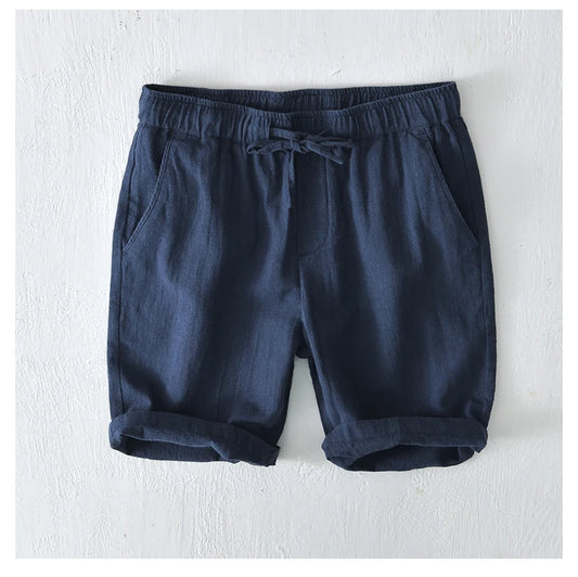 Short Toscane Coton/Lin Bleu Marine