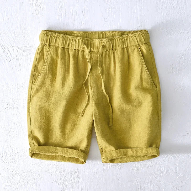 Short Toscane Coton/Lin Jaune