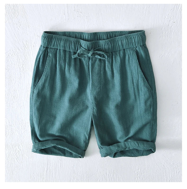 Short Toscane Coton/Lin Vert Canard
