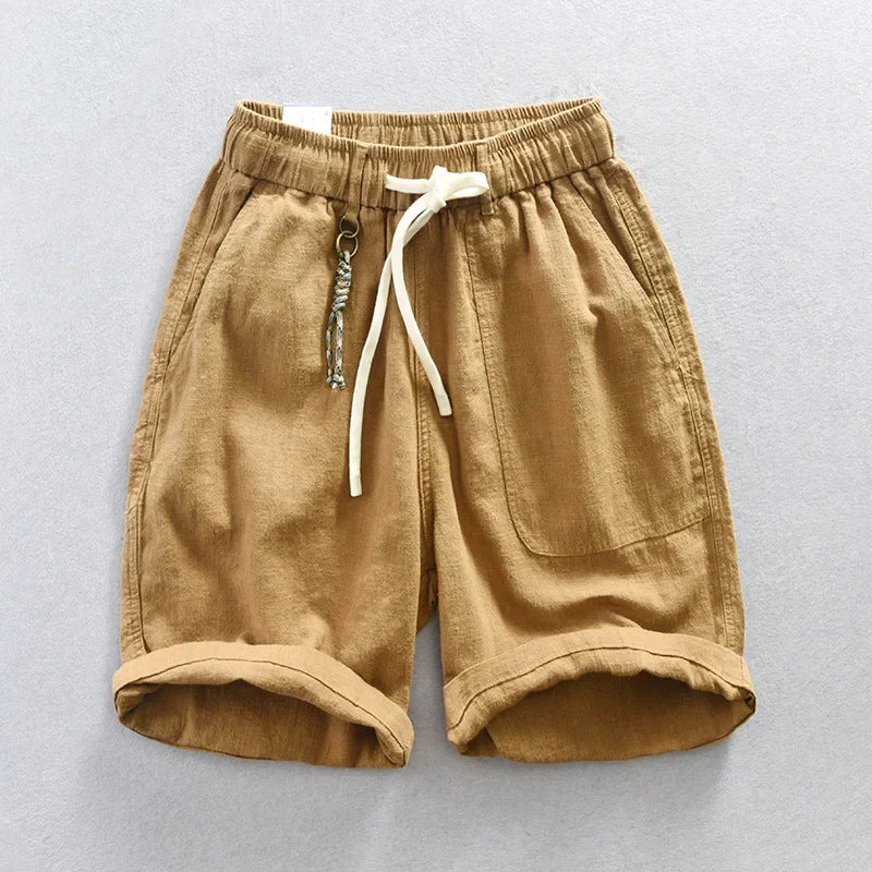 Short Valence Coton/Lin Caramel