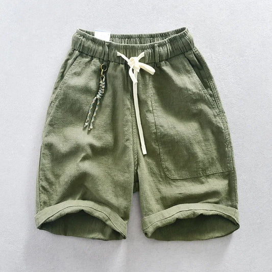 Short Valence Coton/Lin Vert Amée