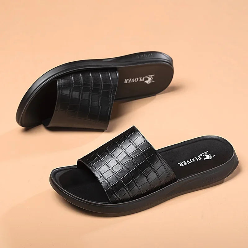 Slippers Croco Black 1