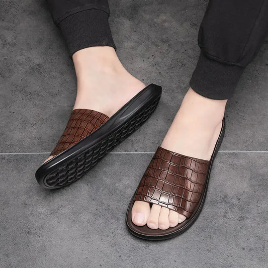 Slippers Croco Brown